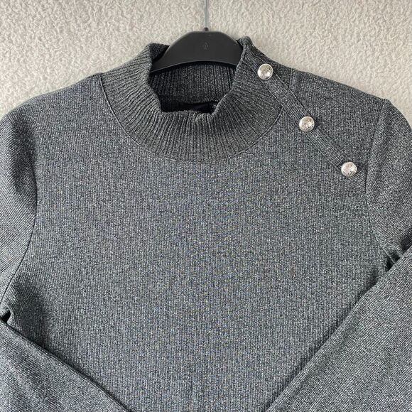 Rafaella Charcoal Gray Women's Turtleneck Sweater Size L Jumper - Picture 5 of 10